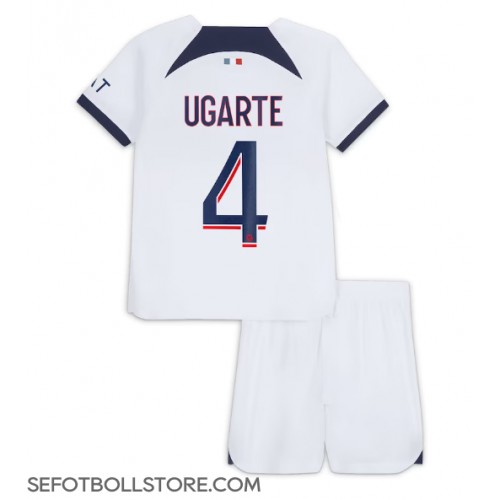 Paris Saint-Germain Manuel Ugarte #4 Replika babykläder Bortaställ Barn 2023-24 Kortärmad (+ korta byxor)